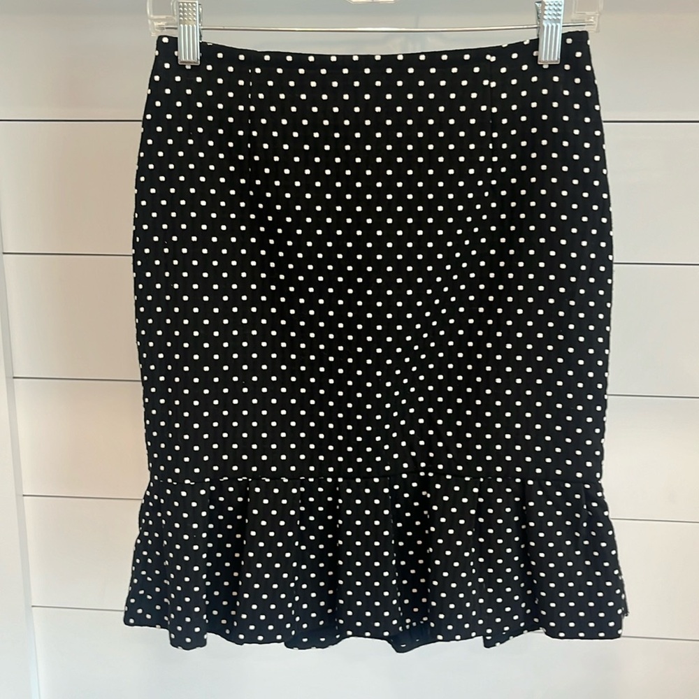 WHBM black & white peplum skirt
